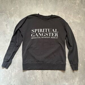 SPIRITUAL GANGSTER Meditate. Manifest. Repeat. Crewneck Sweater Size Small